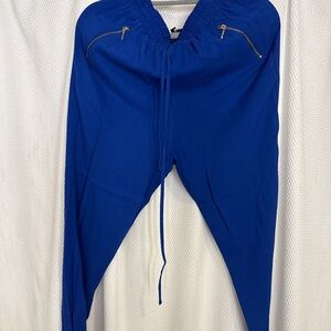 Light weight navy Joggers with gold zipper